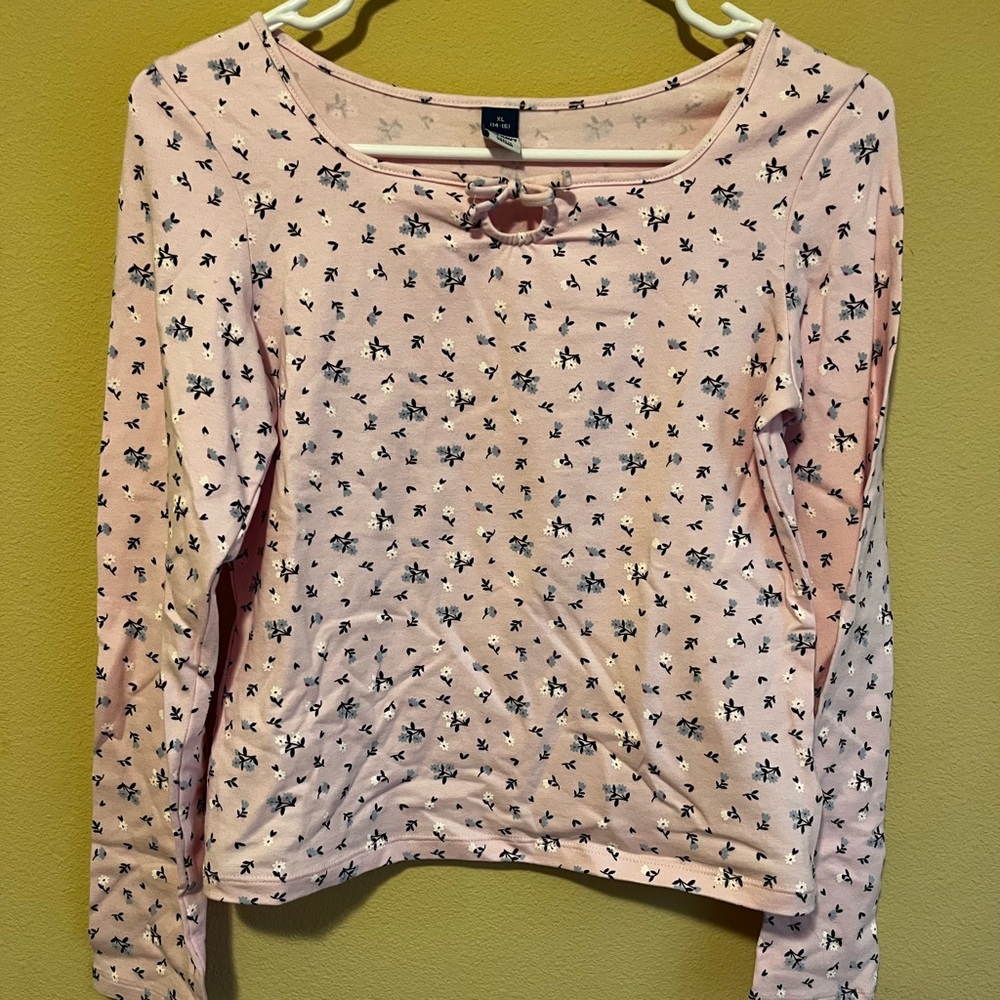 Old Navy Pink Floral Long Sleeve Tee
